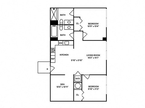 Sentral Wynwood - B3 2BR 2BA Floor Plan